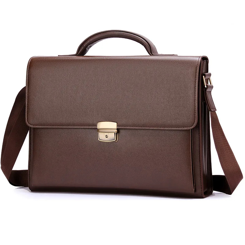 Men  Laptop  Leather Briefcase  Messenger Bag