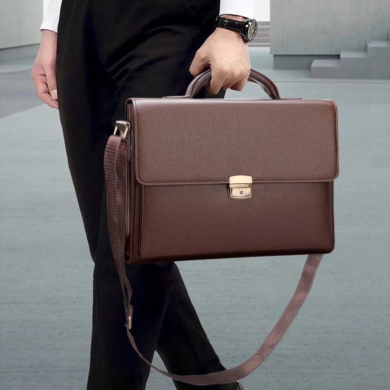 Men  Laptop  Leather Briefcase  Messenger Bag 2